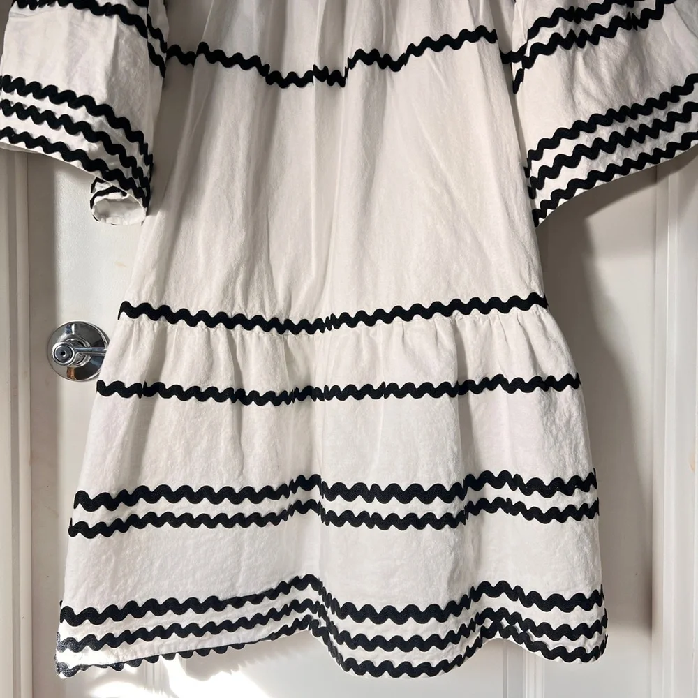 Lisa Marie Fernandez x Target Ric Rac White Linen-Blend Mini Dress Womens Medium - Picture 5 of 8
